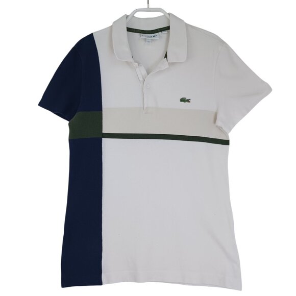 Lacoste Mens Polo Shirt Short Sleeve Color Blocked Slim Fit Mens Small - Picture 1 of 7